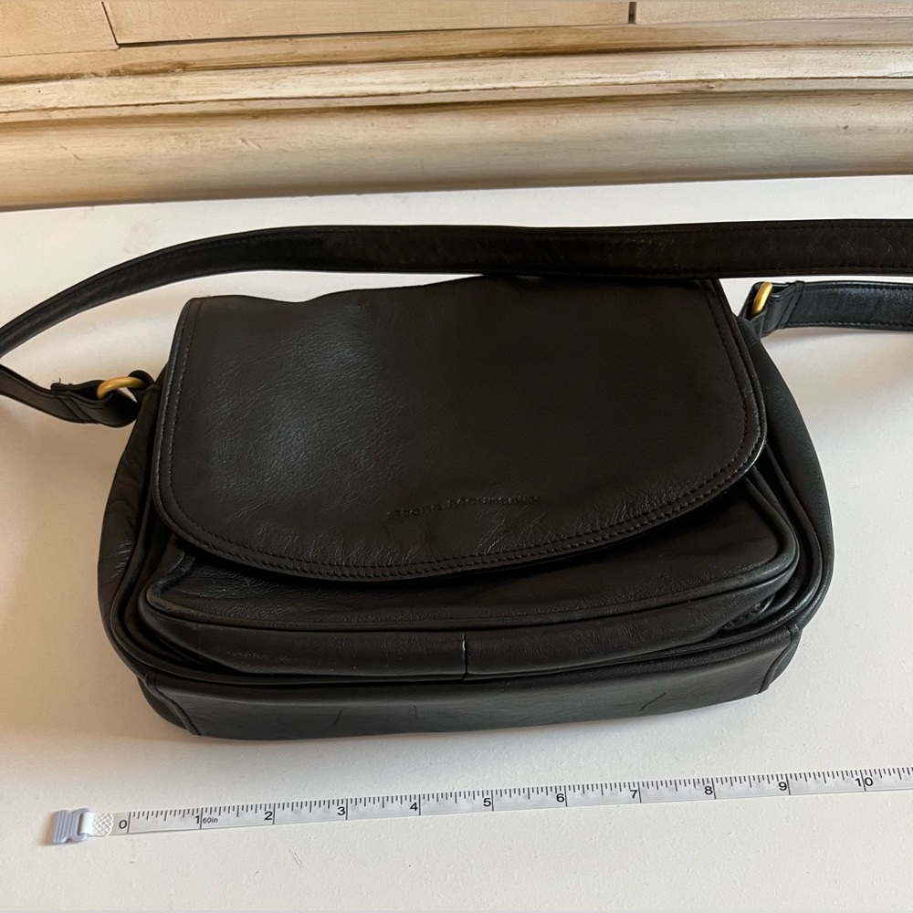 Vintage Stone Mountain Black Soft Leather Crossbody Purse Shoulder Bag USA made - Picture 12 of 16